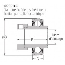 ROULEMENT DE PALIER Rhp 55X100X21/71.4 ( SERRAGE EXCENTRIQUE )